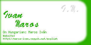 ivan maros business card